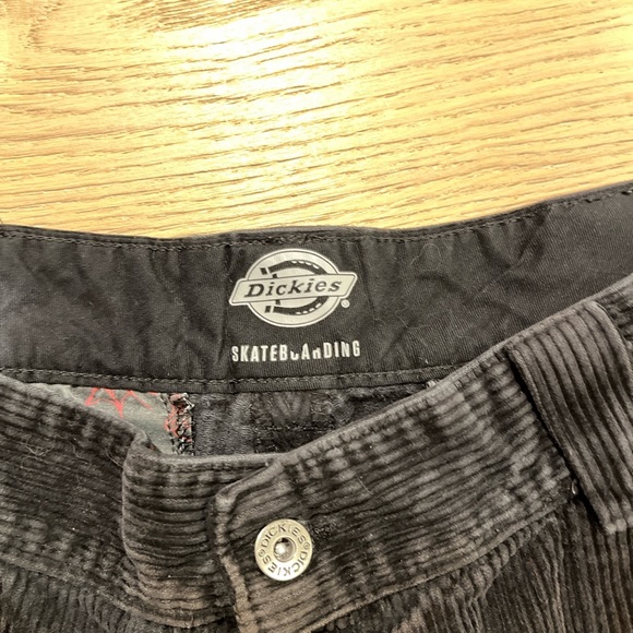 Black corduroy dickies double knee skateboarding pants - Picture 2 of 6